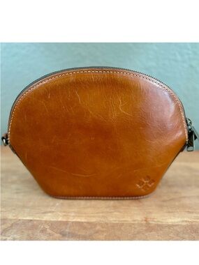 Patricia Nash Lavoria Brown Leather Top Zip Crossbody Bag -No Chain or Strap